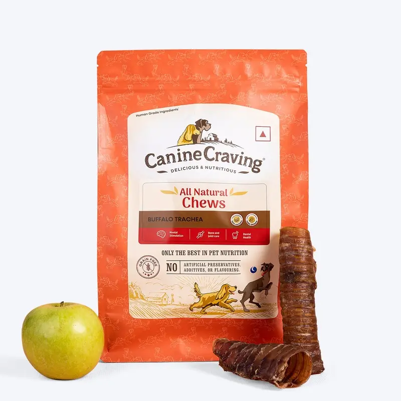 Canine Craving Dehydrated Grass-Fed Herb Buffalo Trachea Dog Treat - 4 Pcs (100 g)