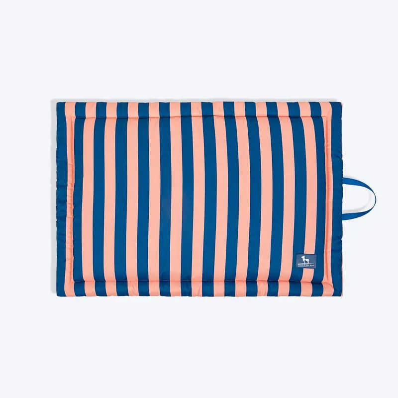 HUFT Happy Stripes Mat For Dog - Navy & Peach