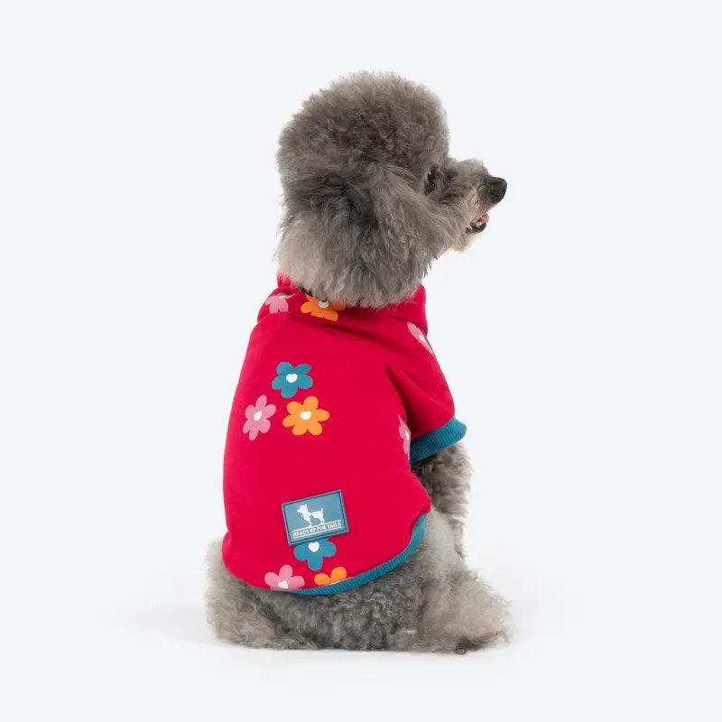 HUFT Awesome Blossom Printed T-Shirt For Small Dog - Magenta