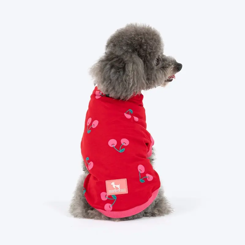 HUFT Cherry Pop Printed T-Shirt For Small Dog - Red
