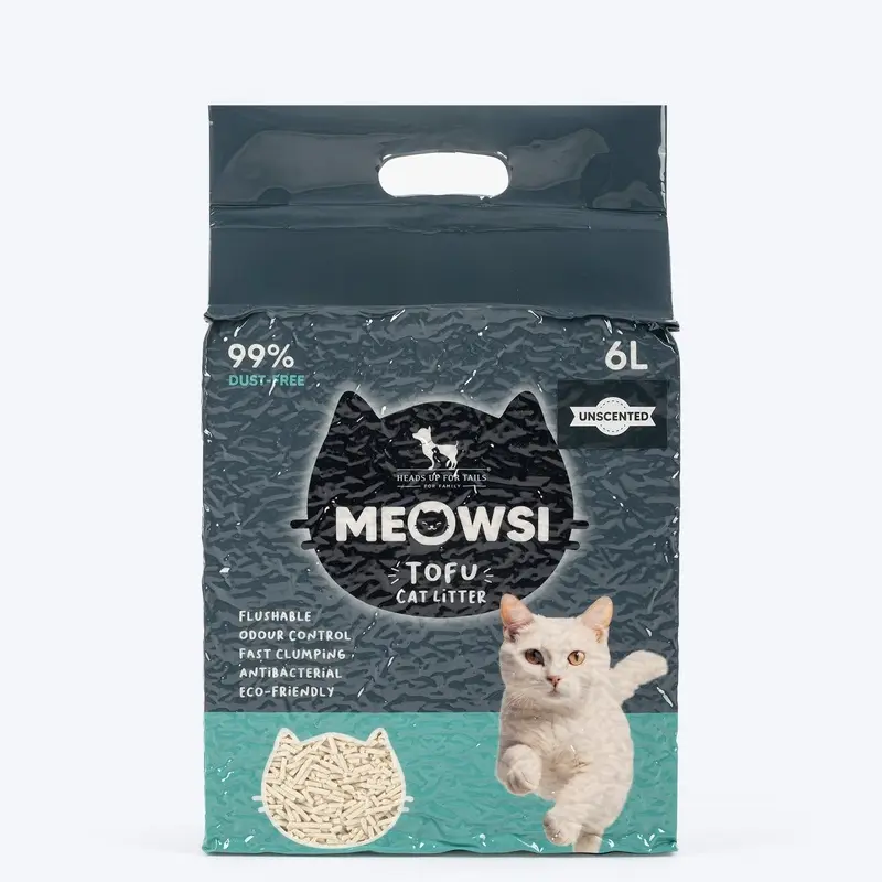 Meowsi Tofu Cat Litter - Unscented - 6 Ltr