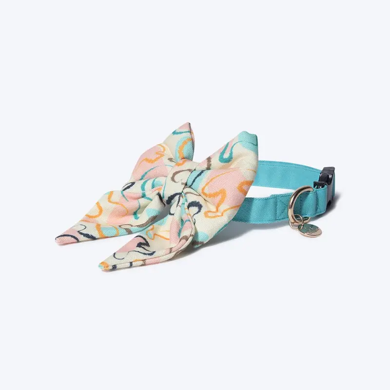 HUFT Watercolour Dog Collar with Free Bow Tie