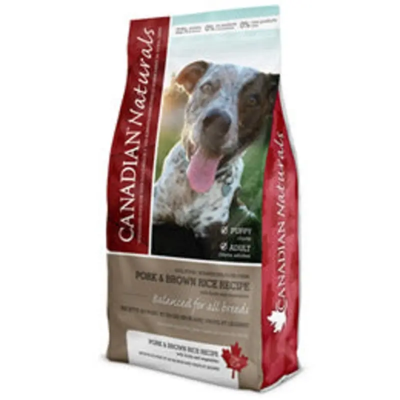 CANADIAN NATURAL DOG PORK AND BROWN RICE  ADULT 30LB