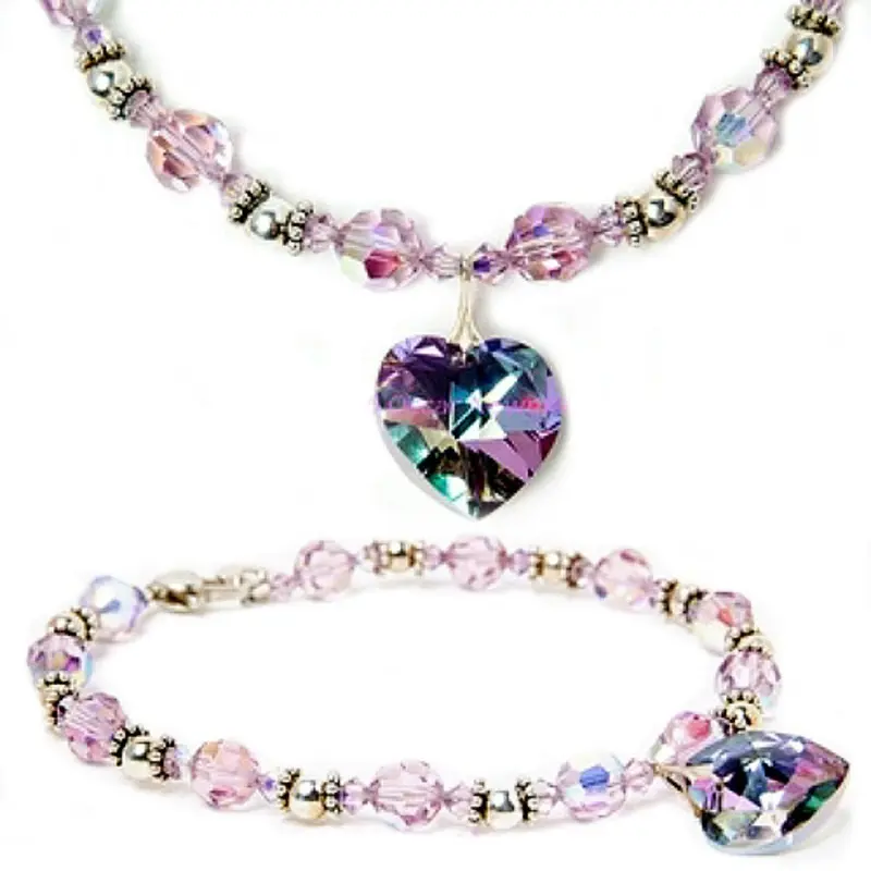 Frosted Grape Crystal Heart Pendant Dog Necklace