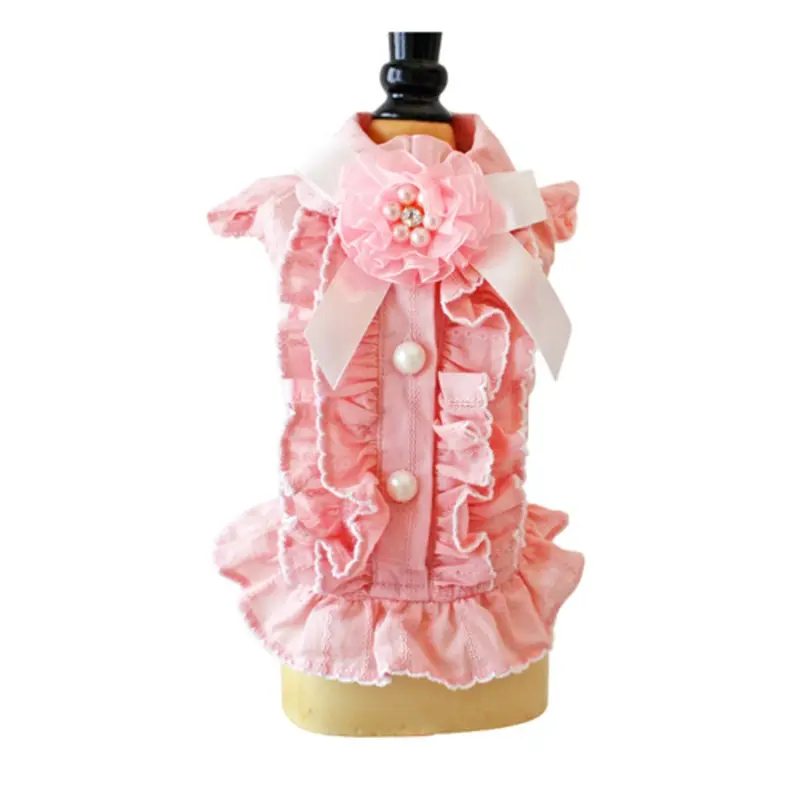 Wooflink Ruffle Dog Blouse - Pink 4