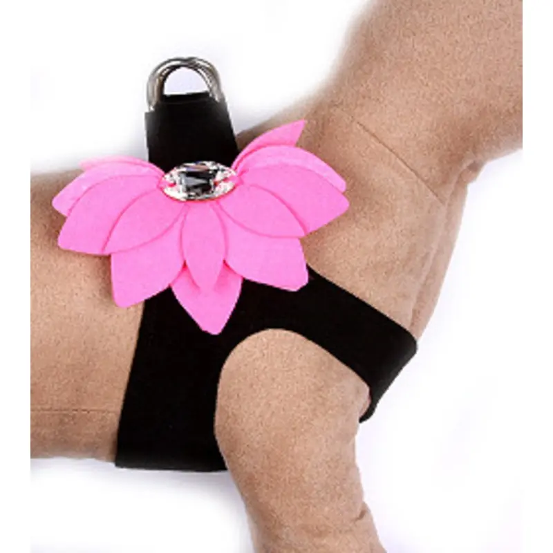 Black / Perfect Pink Water Lily Step in Dog Harness Usually ships in 2-3 weeks.