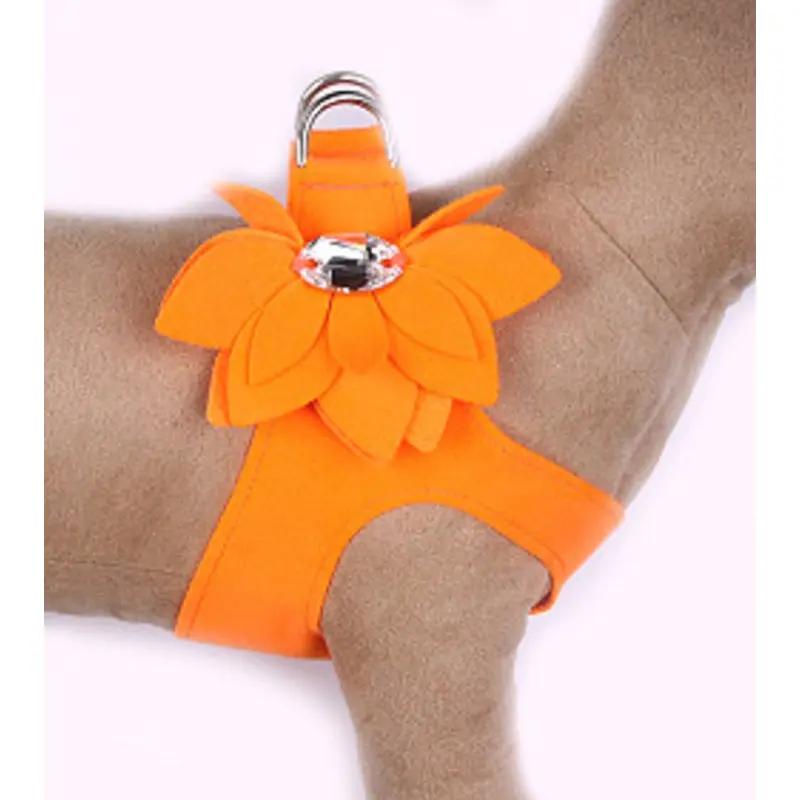 Electric Orange Water Lily Step in Dog Harness Usually ships in 2-3 weeks.