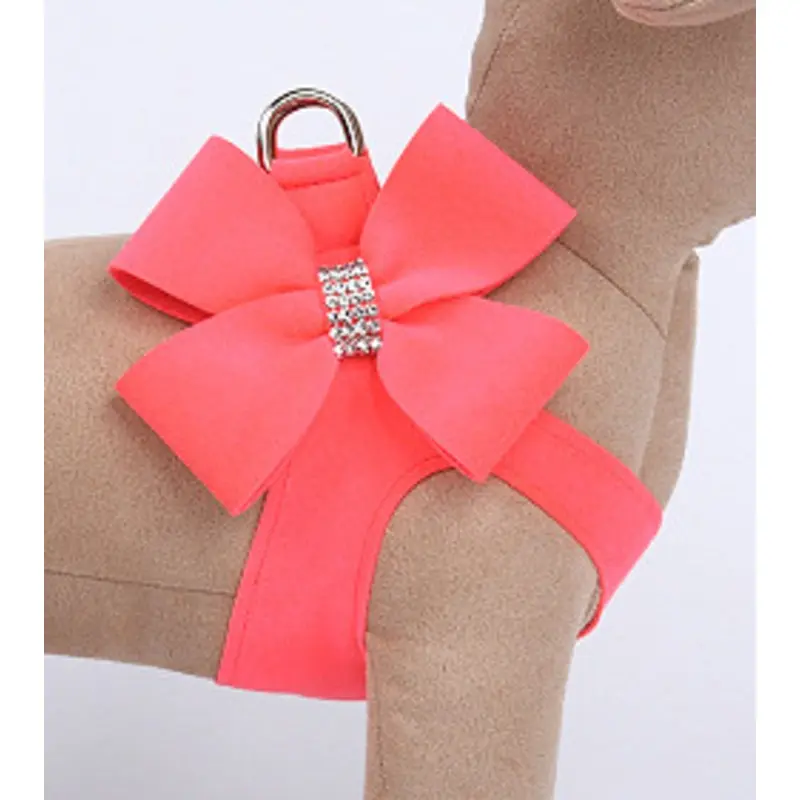 Electric Pink Nouveau Bow Step In Dog Harness