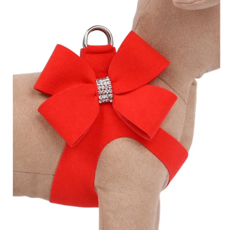 Red Pepper Nouveau Bow Step In Dog Harness