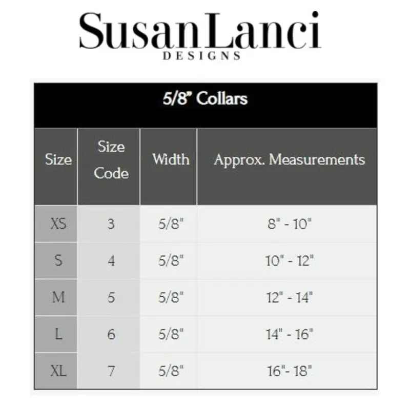 Susan Lanci 5/8" Width Collars Sizing Chart and Video