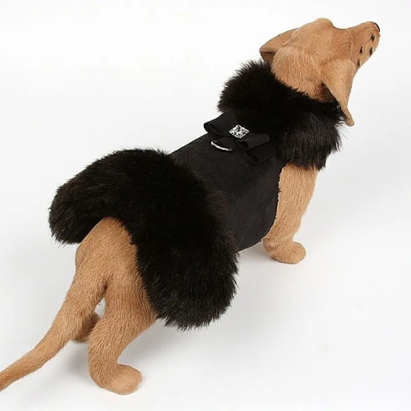 Black Fox Dog Coat - Big Bow - Choose color Non Returnable - Ships in 12 -17 Business days