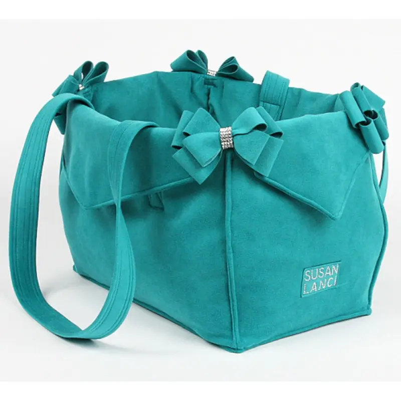 Montego Blue Nouveau Bow Luxury Dog Purse / Carrier