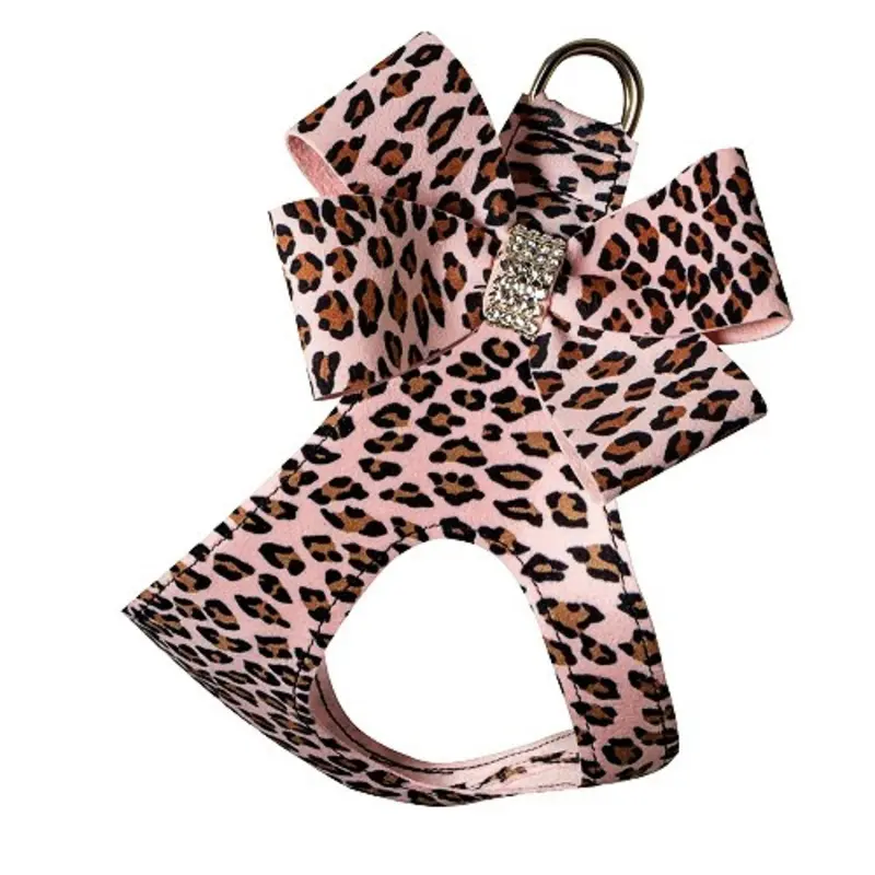 Pink Cheetah Couture Nouveau Bow Step In Dog Harness by Susan Lanci Teacup