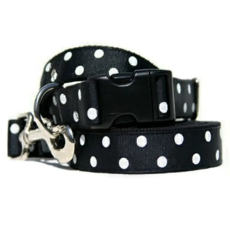 Betsy Black Polka Dots - Dog Leash Leash4ft x1"