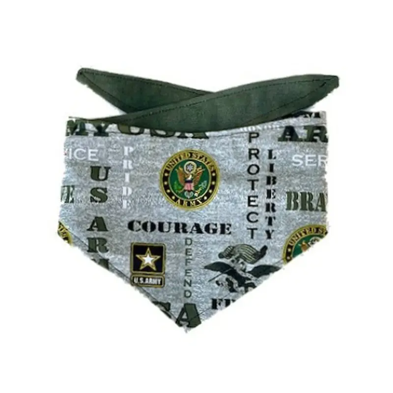 Dog Bandana - US Army Military - Courage, Defend X-Small