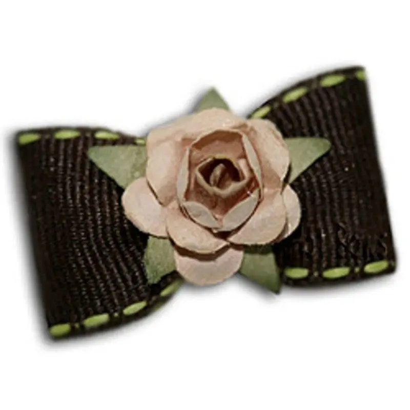 Dog Bow Barrette - Mocha Latex Bands