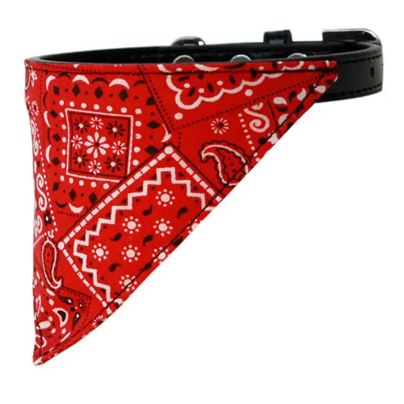 Dog Collar Bandana - Red Classic Western Bandana Collar 10