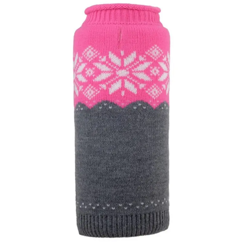 Ski Lodge Fuchsia Pink Dog Sweater & Optional Scarf & Hat