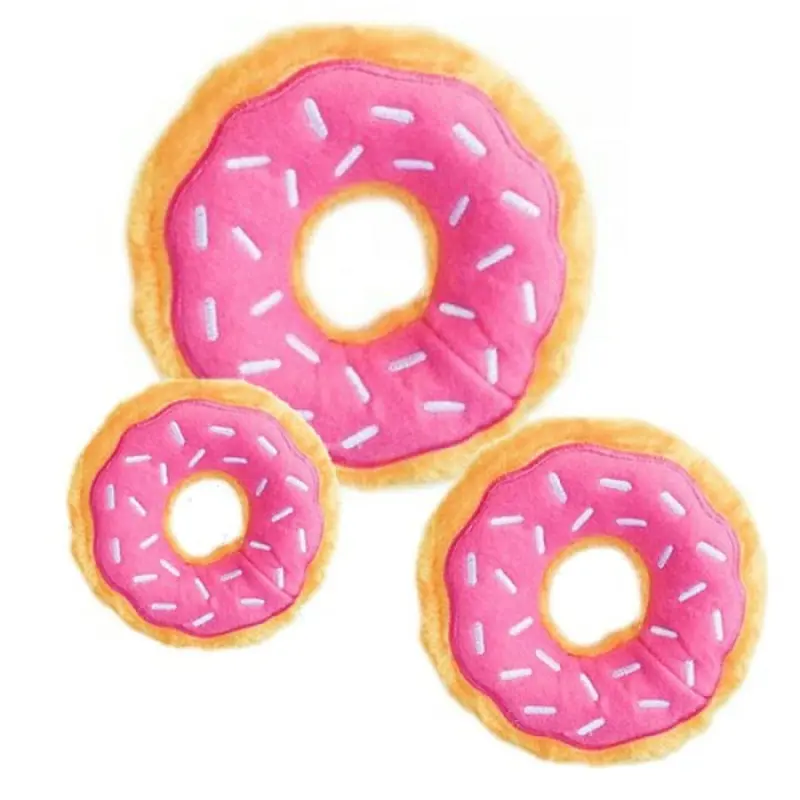 Sprinkles Donutz Pet Dog Toy - Strawberry - 3 Sizes Mini