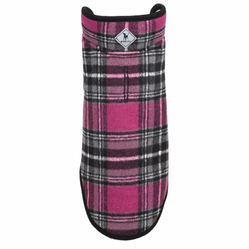 Alpine Sherpa Lined Dog Coat - Pink/Black Plaid 8