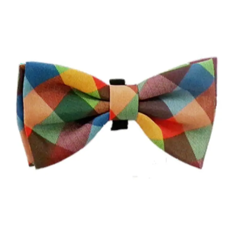 Fall Check Dog Bow Tie Small