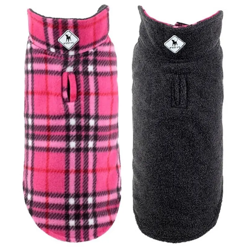 Fargo Fleece Pet Dog Jacket Coat - Pink Plaid IV 8