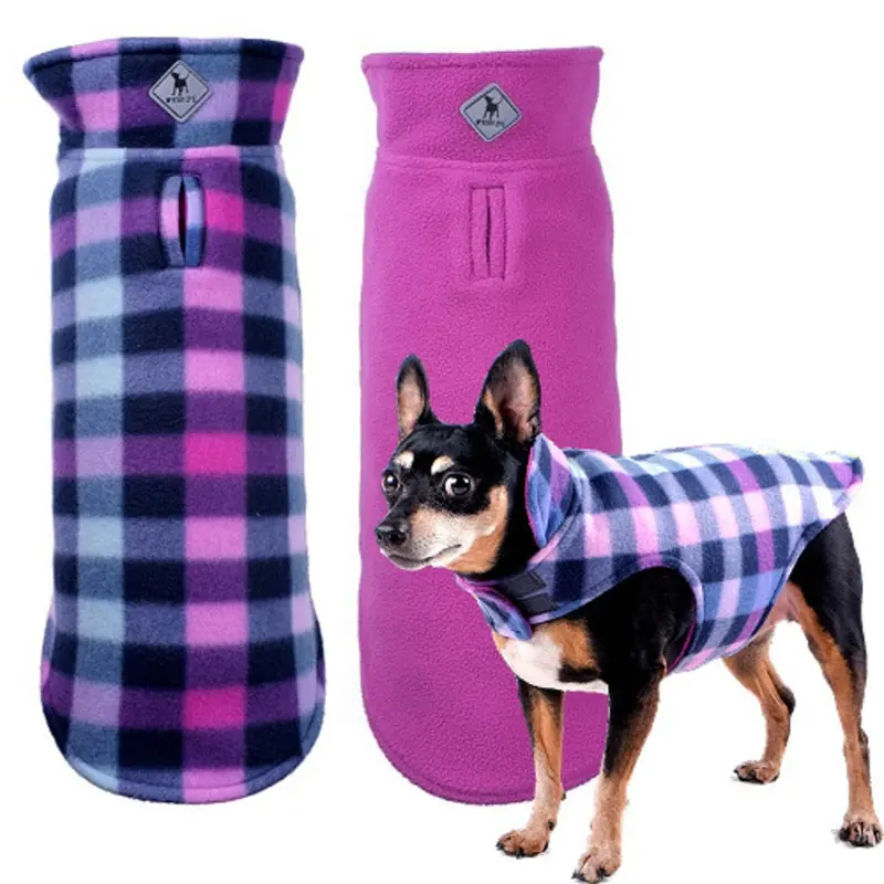 Fargo Fleece Pet Dog Jacket Coat - Purple Plaid 8
