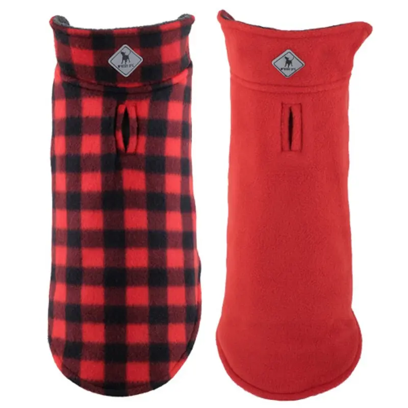 Fargo Fleece Pet Dog Jacket Coat - Red Buffalo 8