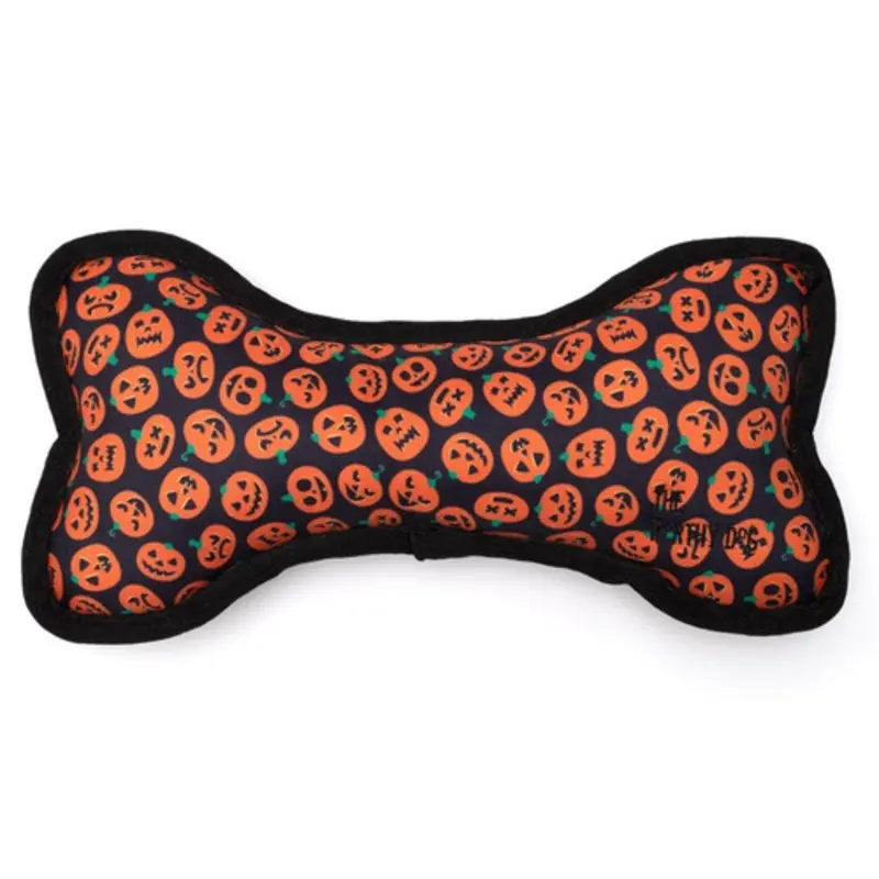 Jack-O-Lantern Bone Dog Toy - 2 Sizes Small