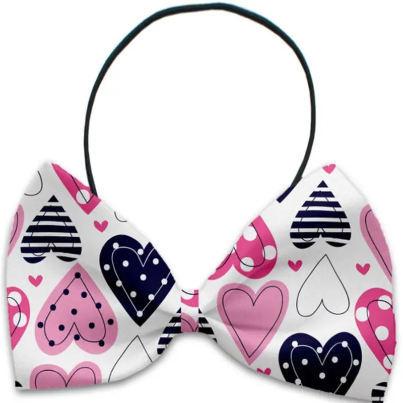 Mixed Hearts Pet Dog Bow Tie One Size