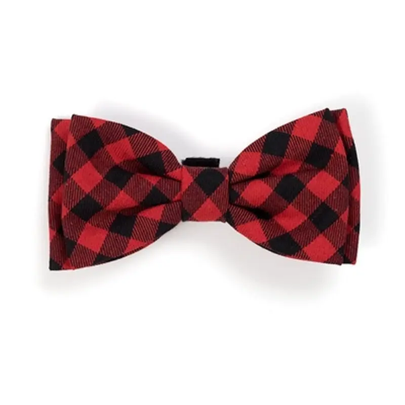 Red Buffalo Plaid Pet Dog Bow Tie Small