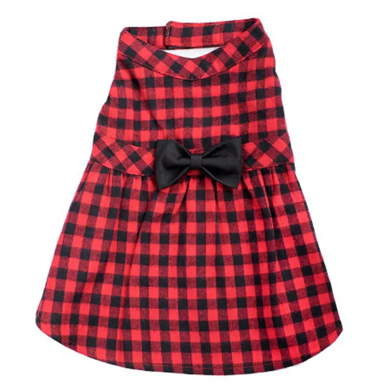 Red Buffalo Plaid Pet Dog Dress - Small - Big Dog XS