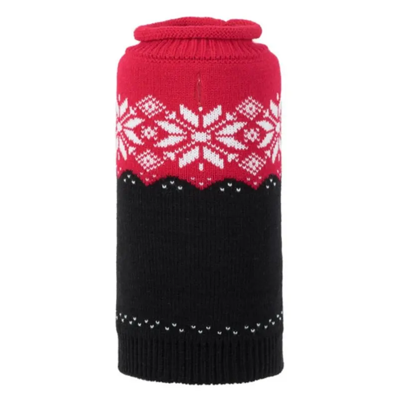 Ski Lodge Red & Black  Roll Neck Dog Sweater