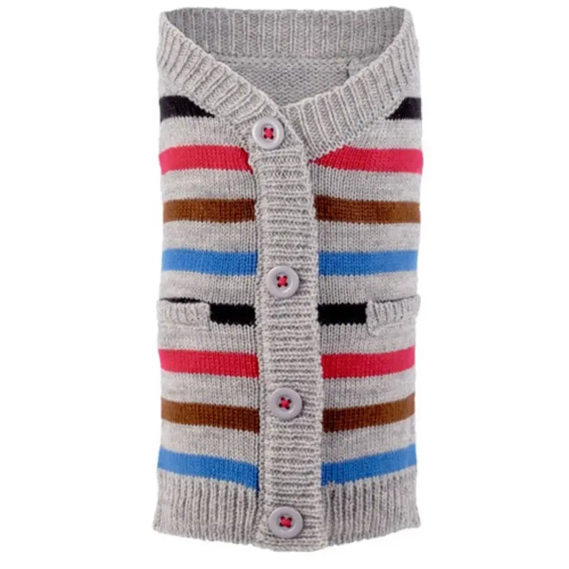 Stripe Blue Dog Cardigan Sweater