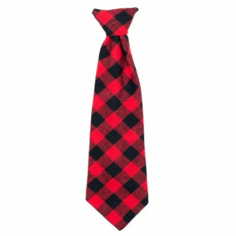Red & Black Buffalo Check Pet Dog Neck Tie Small