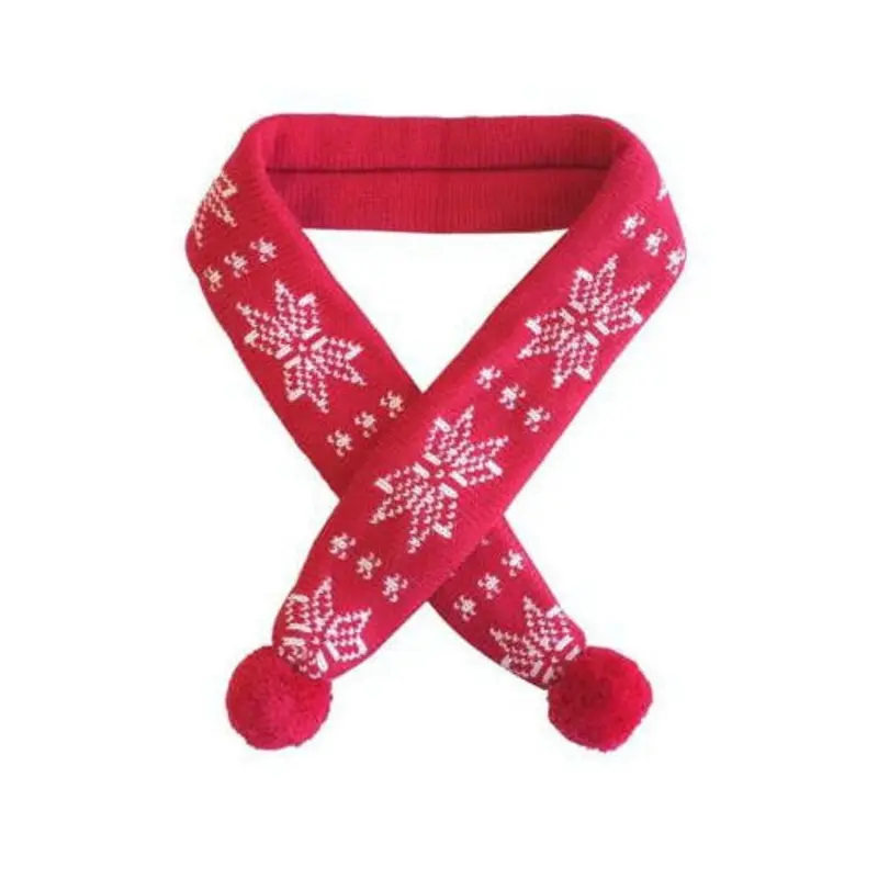 Red Snowflake Dog Neck Scarf XS