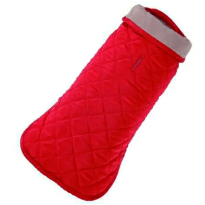 Red / Tan Diamond Quilted Dog Coat