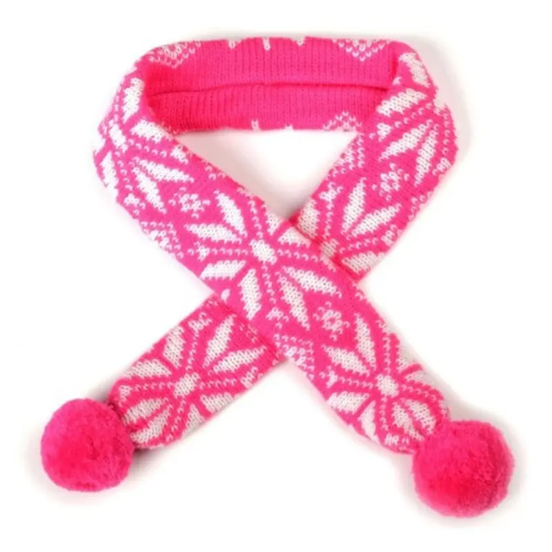 Ski Lodge Pink Dog Neck Scarf XS