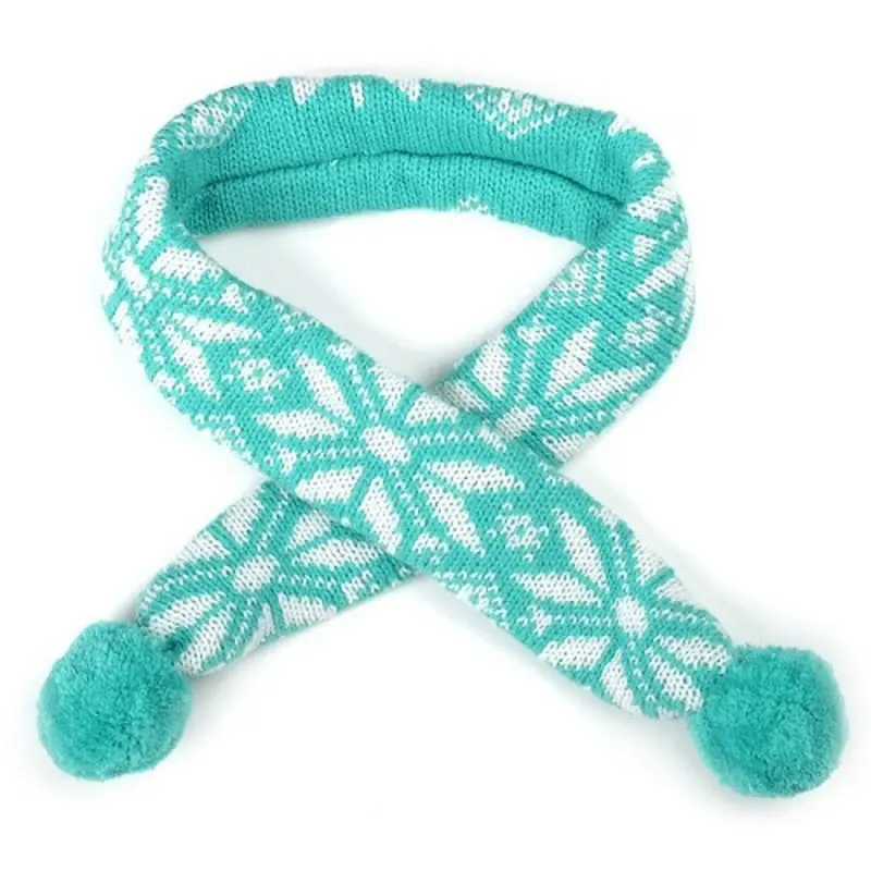 Ski Lodge Teal Dog Neck Scarf XS