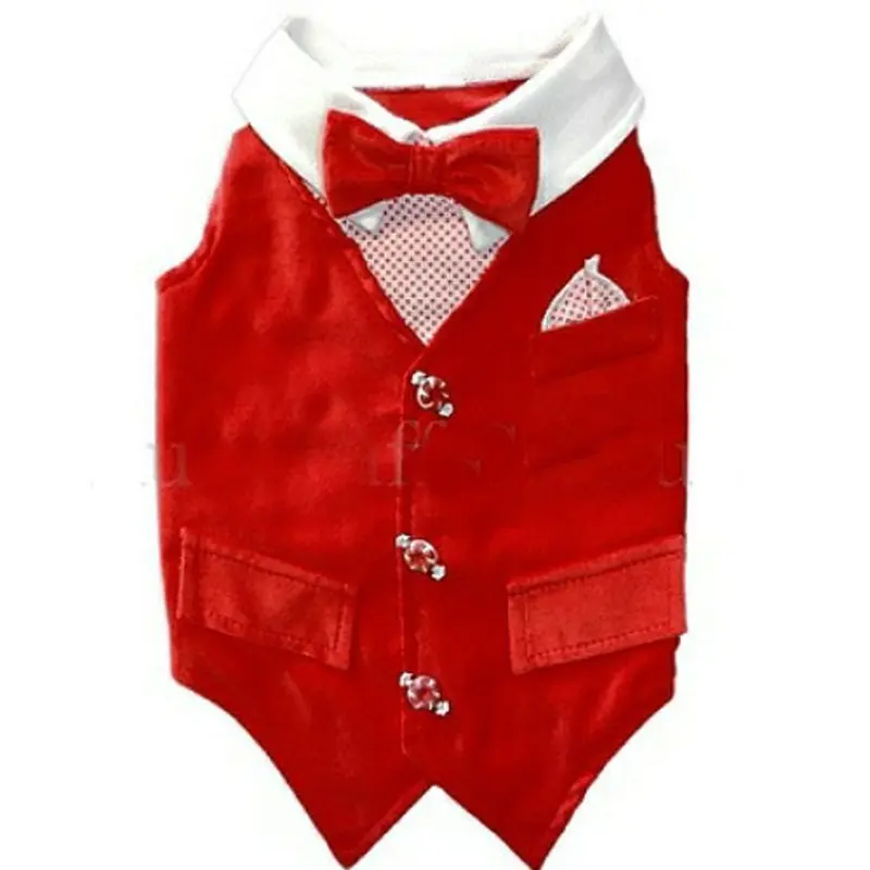 Winter Wonderland Red Tux Vest by Ruff Ruff Couture Small