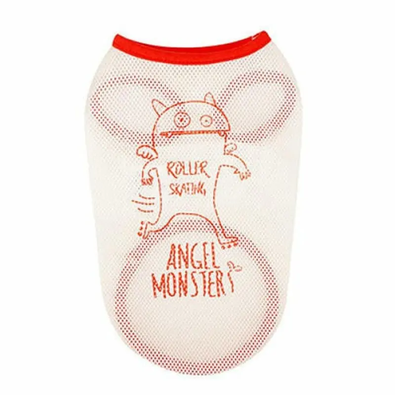 Angel Monsters Wave Mesh Sleeveless Tank - White/Red SM