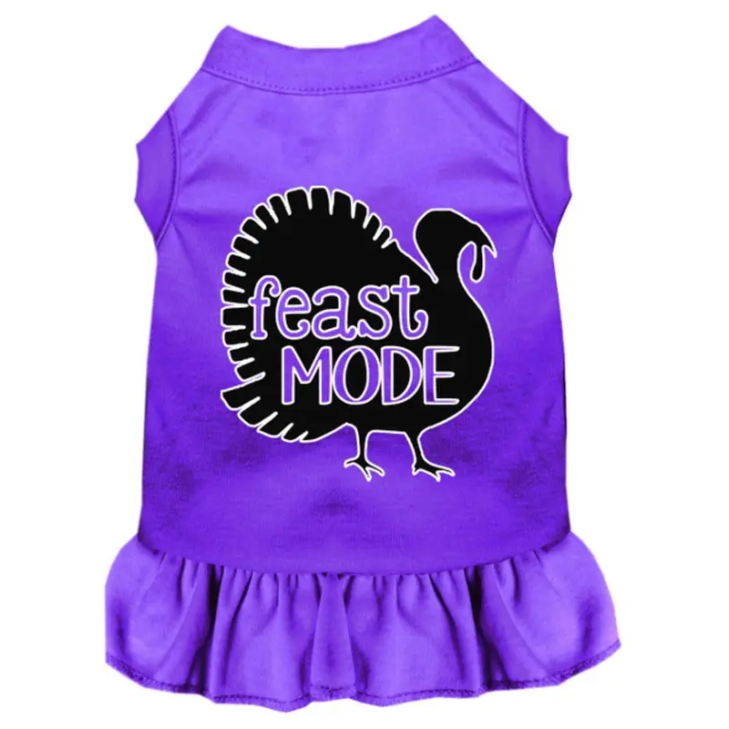 Feast Mode Screen Print Dog Dress Purple