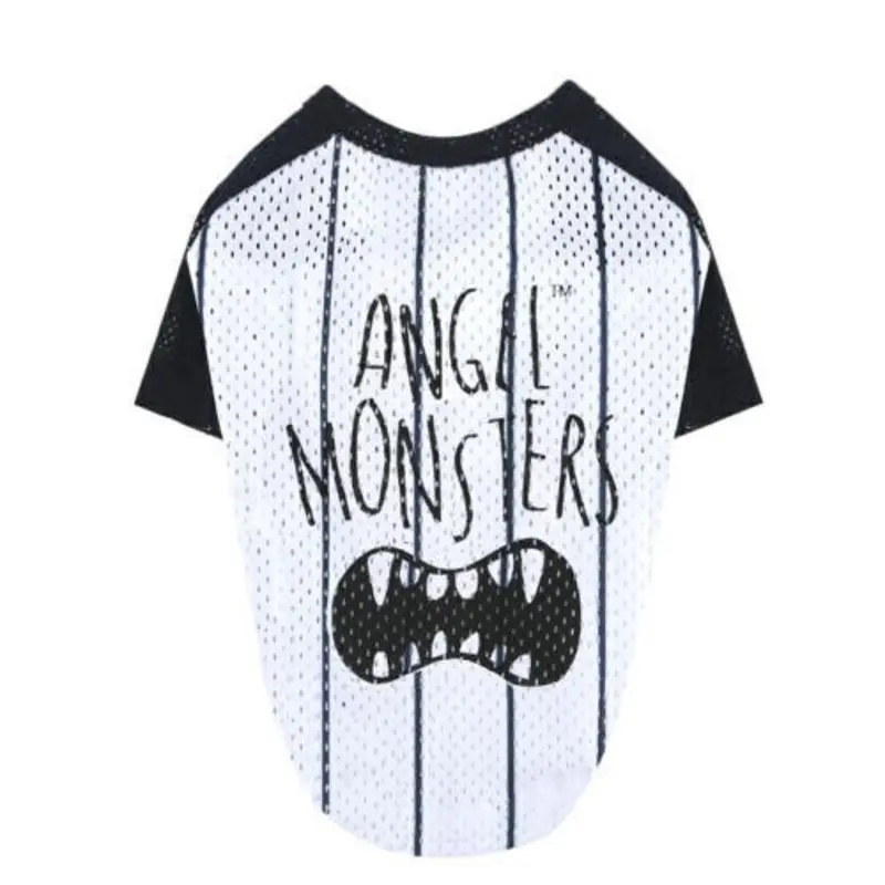 Puppy Angel Angel Monsters Vertical Striped Dog Tee - Navy Blue SM