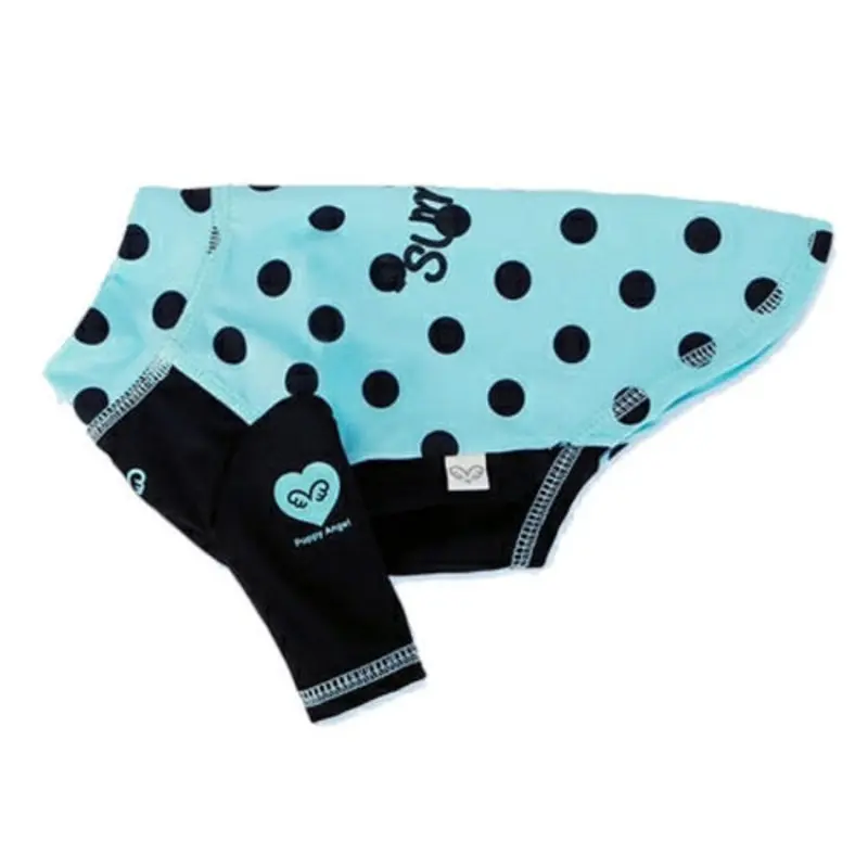 Puppy Angel Dot Rash Guard (Summer) - Blue/Black S