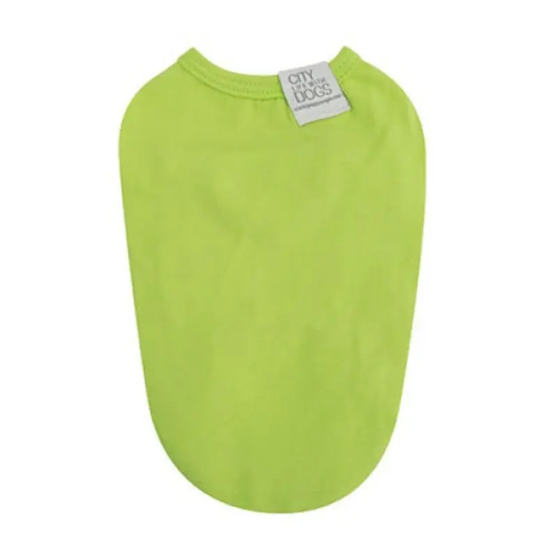 Puppy Angel Mac Daily Sleeveless Dog T-shirts - Lime Green XS