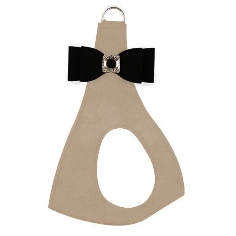 Black Big Bow on Doe Step In Dog Harness