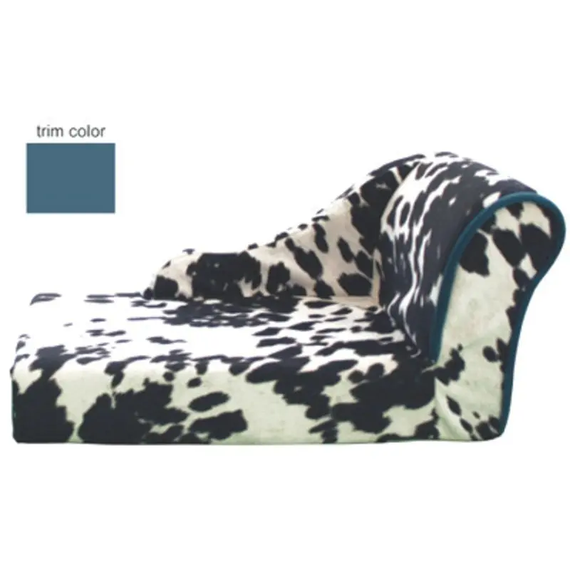 Cowprint Chaise Lounge Dog Bed - Turquoise by Pet Flys 15.95
