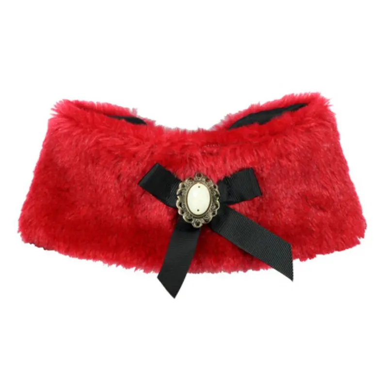 Luxurious Fur Pet Dog Cape - Red Small
