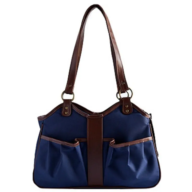Metro 2 Navy / Tan Trim Pet Dog Carrier by Petote Petite