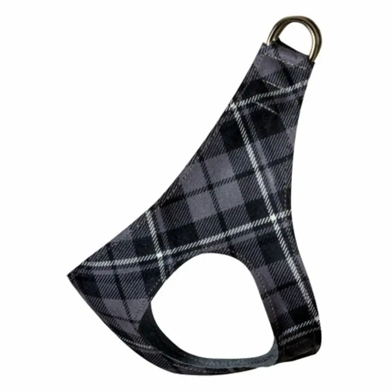 Scotty Charcoal Plaid Plain Step In Dog Harness